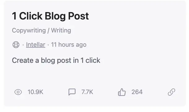 1 Klick Blogbeitrag