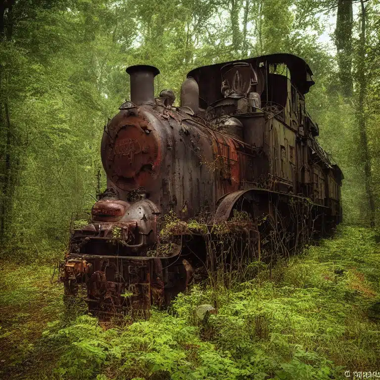 Der alte Zug - Canvas editieren und Bilder erweitern. Default A photorealistic illustration of An very old rusty rusty ste 3