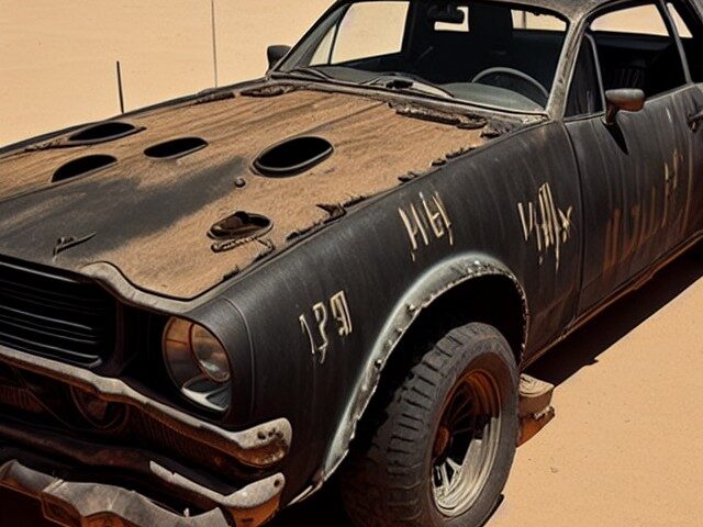 Deliberate 11 A vintage faded black mad max V8 Pursuit Special its paint j 0 (1)