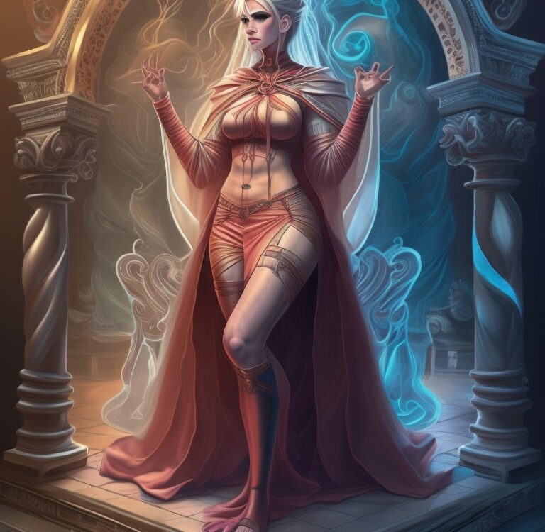 Germanische Priesterin – Leonardo AI Prompt Leonardo Creative symmetry full body portrait of a beautiful germanic vestal s 2