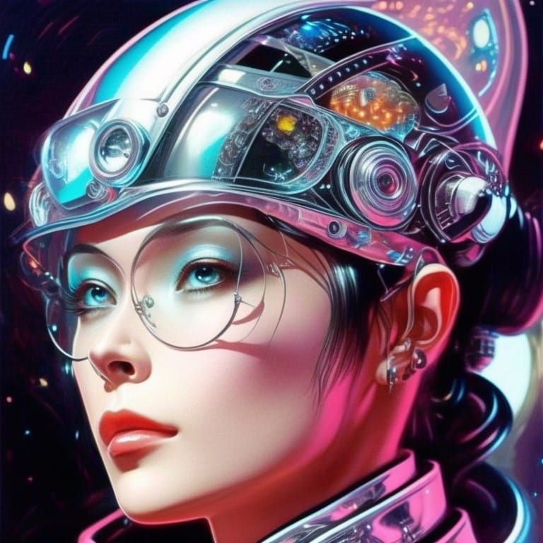 Leonardo Select Hajime Sorayama ideas retro futurism robot art cyberpunk art