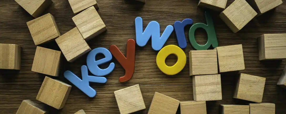 Colorful alphabet of word keyword.