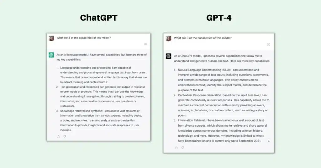 chatGPT und GPT 4 Faehigkeiten