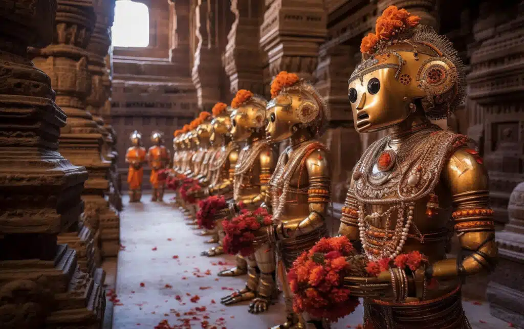 Roboter fuehren hinduistische Rituale aus