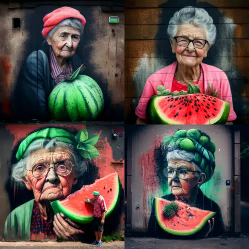 frkozn Graffiti portrait of old women with a watermelon c8eeacbd 562e 4945 83d2 36b97840902b