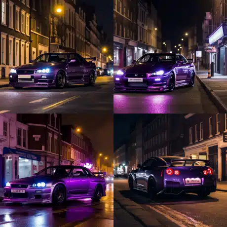 frkozn Photo of purple nissan skyline gtr in london street at N ca369edf 4850 46e9 bddc 39d9764791b3