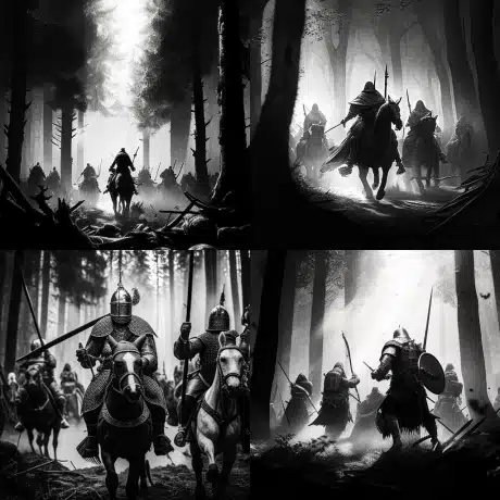 frkozn black and white color battle scene medieval warriors in f650b74b 5b21 4c19 a075 4485ed76933b