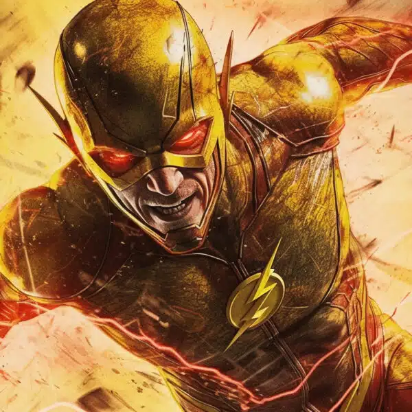 MidJourney V5.1 The Reverse Flash Yellow and Red Lightning