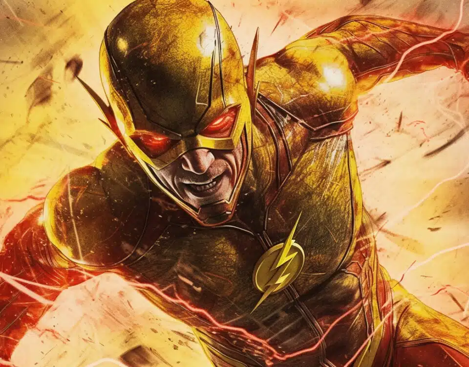 MidJourney V5.1 The Reverse Flash Yellow and Red Lightning