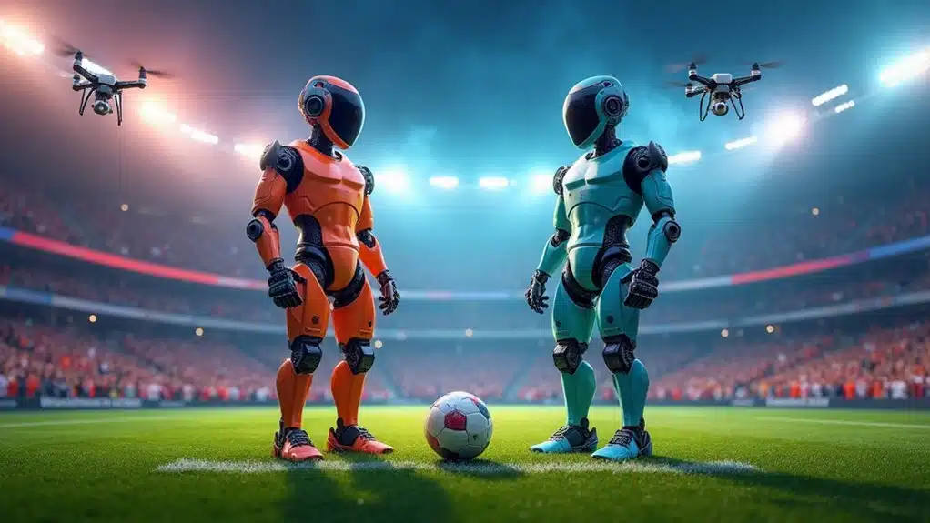 Roboter spielen autonomes Fußballspiel