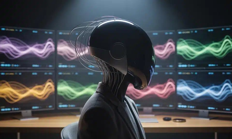 Gehirnaktivität zu Text