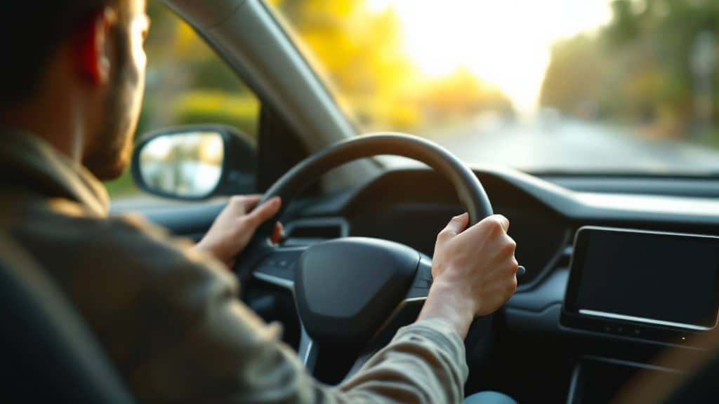 Fahrerin spricht im geparkten Auto mit Gemini