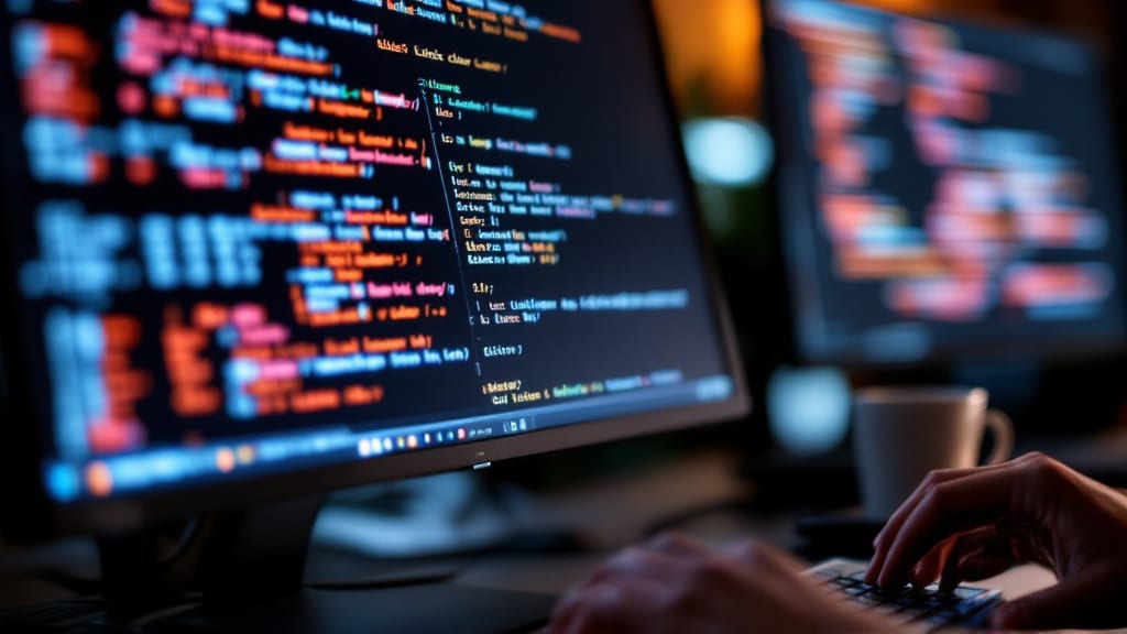 Kryptografischer Code auf einem Computerbildschirm