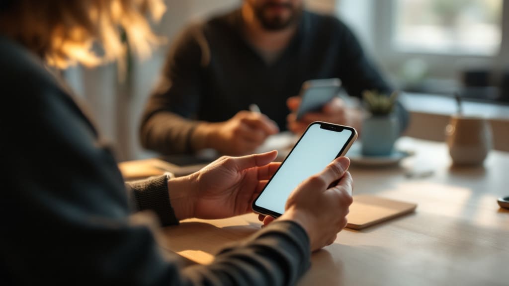 Smartphone mit gesperrtem Chat